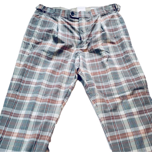 Banana Republic Madras Plaid Suit Pants Adjustable Waistband Grunge Academia - Picture 4 of 14